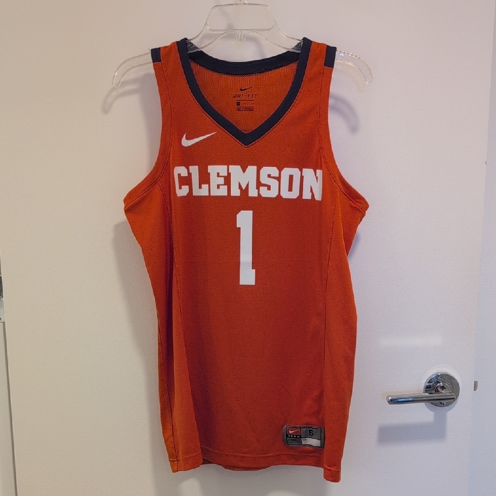Nike Clemson Basketball Jersey #1 with Purple Trim